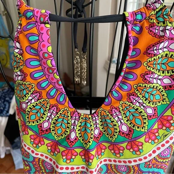 Trina Turk Moroccan Medallion Goddess High-Neck One Piece Swimsuit Bathing Suit One Pieces